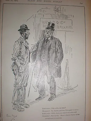 £9.99 • Buy Phil May Retired Unemployed Man Cartoon 1903