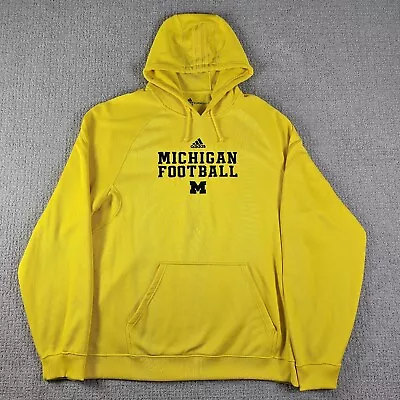 Men's 2XL Adidas Climawarm Michigan Wolverines Yellow Pindot Sweatshirt Hoodie  • $24.99