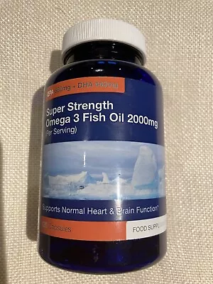ZIPVIT Super Strength Omega 3 Fish Oil 2000mg Capsules Vitamins Minerals Heart • £4.99