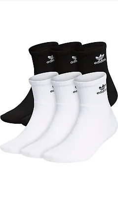 Adidas Originals Men's Trefoil Quarter Ankle Running Athletic Socks (6 Pack) • $16