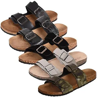 Brave Soul Mens Slider Mule Sandals Holiday Pool Cork Style Shoes UK Size 6-12 • £14.99