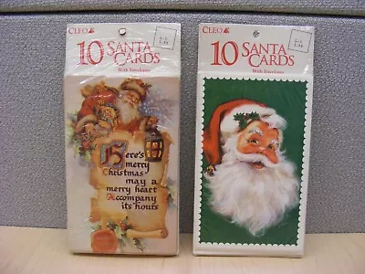 Vintage Christmas Cards By Cleo - Two Boxes Of 10 W/Envelopes - Santa • $18