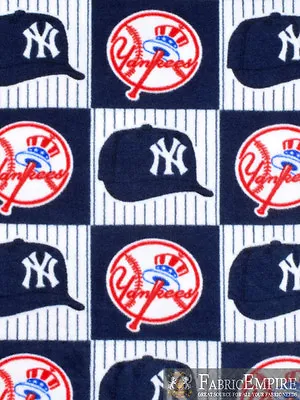 MLB New York Yankees Block Edition Licensed Fleece Fabric  / 58 Wide / SOLD BTY  • $17.90