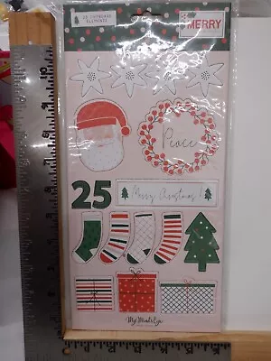 My Mind's Eye Merry And Bright 35 Chipboard Elements Embellishment New A30692 • $4.95