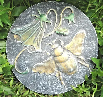 Bee Mold Garden Casting Plaster Cement Flower Plaque Mould 10  X 1/2  Thick • $27.95