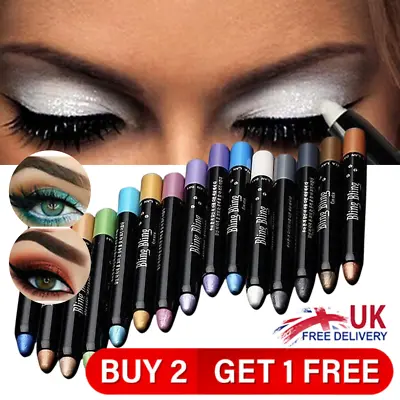Waterproof Eyeshadow Shimmer Stick Eyeliner Pen Lasting Effect Makeup Pencil UK • £2.99