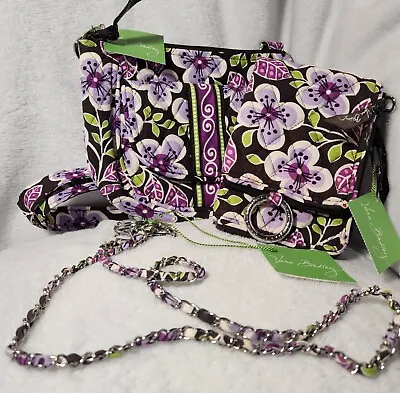 Vara Bradley Lizzy Plum Petals Purse-11451-117. (3 Peice Set) New • $50