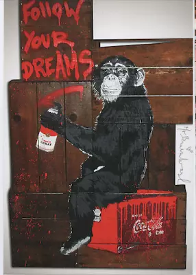 Mr Brainwash Follow Your Dreams Monkey Promotional Post Card Print Show Card • $21.95