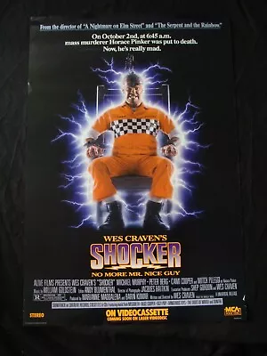 SHOCKER  Movie Poster WES CRAVEN Original Video Store Promo 1989 • $13