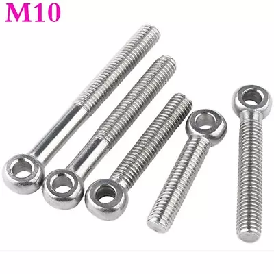 M10 Stainless Steel Machinery Shoulder Lifting Eye Bolts Ring Eyelet Axle Screws • $9.40