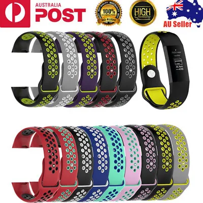 Fitbit Charge 3 4 Sports Band Silicone Replacement Strap Wristband Bands AU • $6.79