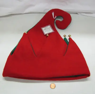 NEW Darice ADULT'S ELF SANTA CLAUS HAT JINGLE BELLS 16  X 12  Christmas Costume • $6.87