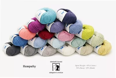 Elsebeth Lavold - Hempathy DK Cotton / Hemp / Modal Yarn 23 COLORS • $10.95