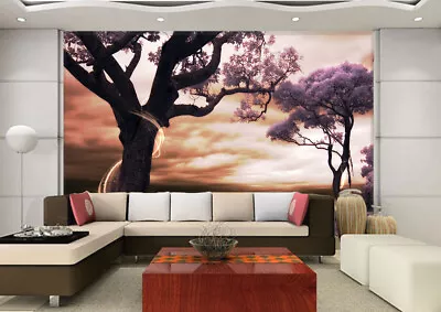 3D Sunset Tree G9057 Wallpaper Wall Murals Removable Self-adhesive Honey • $11.74