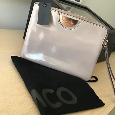 MIMCO Beige Patent Leather 'ECHO' Clutch Pouch With Rose Gold Hardware/BNWT • $48.93