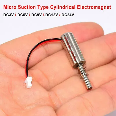 DC 3V 5V 9V 12V 24V 8MM Tiny Mini Cylindrical Suction Solenoid Electromagnet DIY • $2.99
