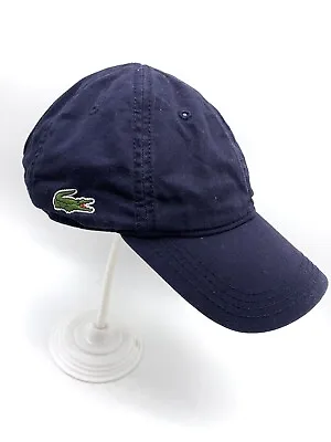 Lacoste Navy Blue Embroidered Logo Baseball Cap Hat Adult Strapback Adjustable • £21.43