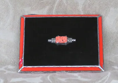 1933 Mappin & Webb Birmingham Sterling Enamel Red Coral Cigarette Card Case Box • $560