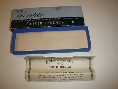 RARE Vintage Medical Thermometer B-D Asepto BOX ONLY • $24.99