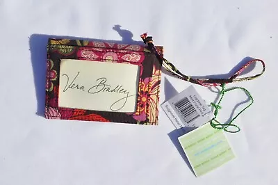 New Vera Bradley Wristlet ID Case Luggage Tag Mod Floral Pink Retired Fall 2007 • $11.99
