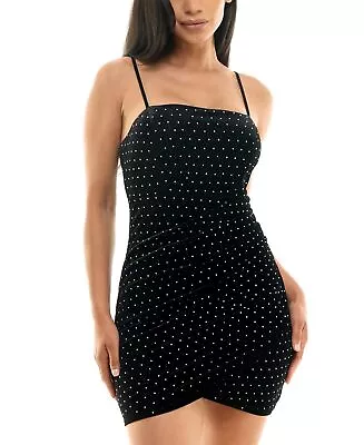 Crystal Doll Women's Dress Sz 5 Juniors' Embellished Velvet Bodycon Dress Black • $51.75