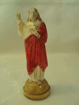 Vintage Plastic Sacred Heart Of Jesus Dashboard Ornament Magnetic Damaged #relt • $14.99