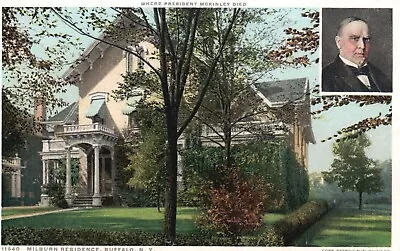 Postcard NY Buffalo Milburn Residence Pres McKinley Died Vintage PC G125 • $3