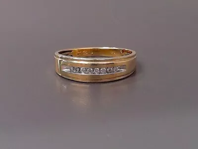 Gent's Gold-Diamond Wedding Band 8 Diamonds .16 Carat T.W. 10K Yello (CP7023245) • $149.99