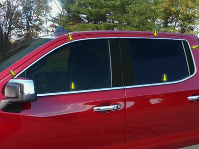 $172.49 • Buy QAA WP59171 Polished Window Trim Kit 12Pc Fits 2019-2022 Silverado 1500 Crew Cab