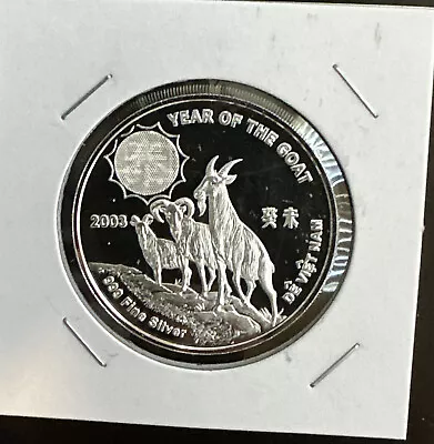 10000 Dong Vietnam Silver Coin Year Of Goat-2003 -CS#22. • $149.99