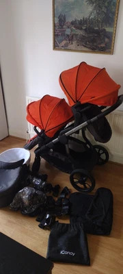 £250 • Buy Icandy Orange Double Travel System, Conversion Kit And  Ride-on Board Integrated