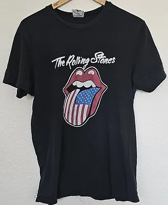 Vintage 1981 The Rolling Stones '81 North American Tour Size Med. Black T-Shirt • $49.99