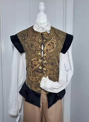 Renaissance Doublet (XSm) - Black And Tan Patterned • $80