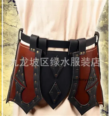 NEW Medieval Steampunk Leg Armor PU Leather Belt Warrior Perform Cosplay Costume • $44.99