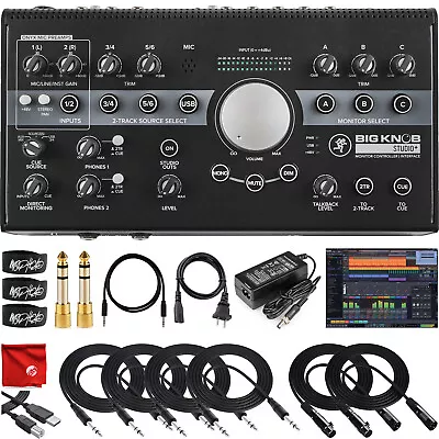 Mackie Big Knob Studio Plus 4x3 Monitor Controller And USB Interface Bundle • $359.99