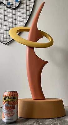 Large Hand Carved Wood Abstract Shapes Sculpture Modern Art Space Age Style 3 • $595