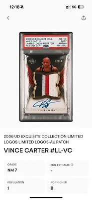 2006 Upper Deck Exquisite Limited Logo Vince Carter /50 Psa7 Auto9 POP1!!!! • $1350.50