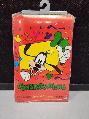 NEW Vintage Disney Mickey & Goofy Congratulations Standard Pillow Case • $19.99