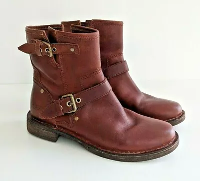 UGG Fabrizia Leather Combat Boots Size 5 • $59.12