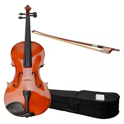 15  Maple Acoustic Violin With Viola Case Bow Rosin Nature Brown Wood Color • $52.96