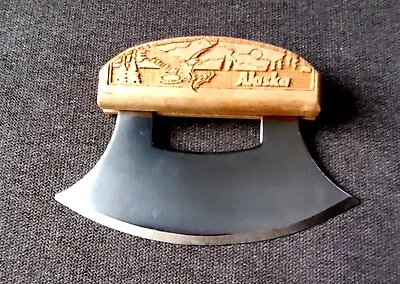 Vintage Alaska Souvenir Kitchen Wood Handle Ulu Knife Food Chopper  • $39.99