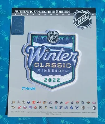 $17.99 • Buy Official NHL 2022 Winter Classic Patch Minnesota Wild Vs St Louis Blues