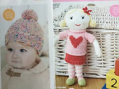 Babys Pom Pom Hat & Rag Doll Toy Knitting Pattern (Please Read Notes) • £1.30