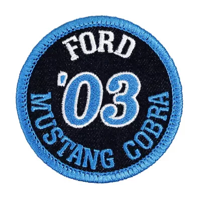 2003 Ford Mustang Cobra Embroidered Patch Blue Denim/Aqua Iron-On Sew-On Hat Bag • $13.99