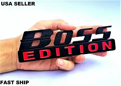 BOSS EDITION Black Universal 3D Truck Badge Logo CUSTOM EMBLEM Auto Fender Back • $23.99