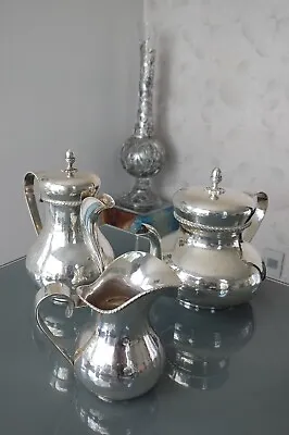 Large Mario Buccelatti Italy Silver 3 Piece Tea Coffee Set • $4995