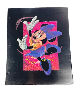 Disney Minnie Mouse 3 Hole Folders For Binder Minnie In Motion Vintage Unpunched • $15.99