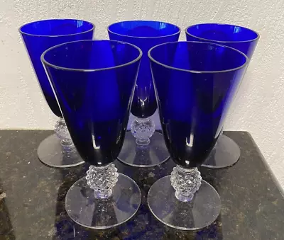 Five 5 Morgantown Golf Ball Cobalt Blue  Juice Glass 405532 4 3/4  Ritz • $79.99