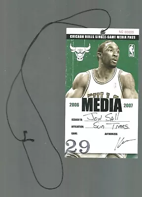 2/23/07 Bulls-wizards  Media Pass  Ex/mt+  Jon Sall Find  Gilbert Arenas  36 Pts • $9.99