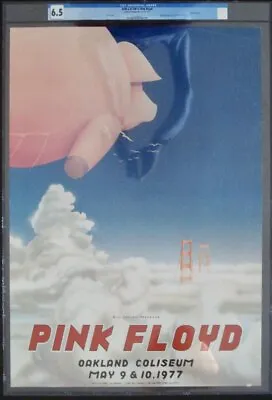 $2000 • Buy PINK FLOYD OAKLAND 1977 RANDY TUTEN BILL GRAHAM BGP Concert Poster 19.5x27.5 CGC